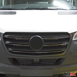Mercedes Sprinter W907 Front Grill - Omac - 5 Pcs S.Steel - Gloss Dark - 2018